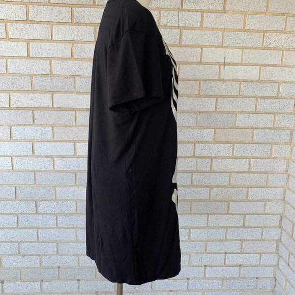 PRETTYLITTLETHING BLACK Skeleton Holographic T SHIRT DRESS SIZE 12 RAYON - Picture 10 of 13
